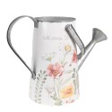 Clayre & Eef Decorative Watering Can 36x17x25 cm White Metal Flowers