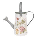 Clayre & Eef Decorative Watering Can 37x17x27 cm White Metal Flowers