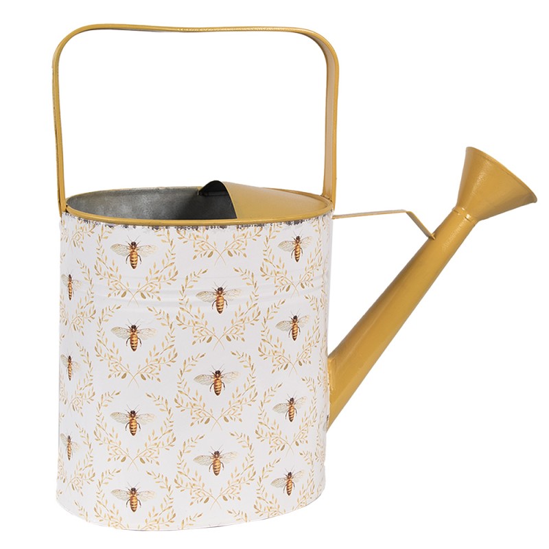 Clayre & Eef Decorative Watering Can 33x12x32 cm White Metal Bees