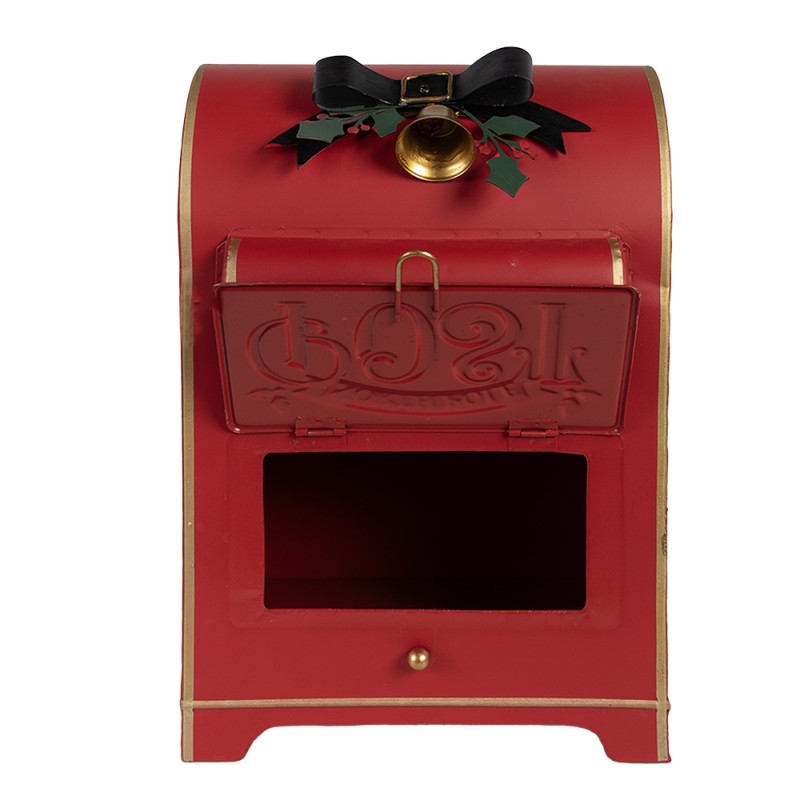 Clayre & Eef Mailbox 24x18x36 cm Red Metal Merry Christmas