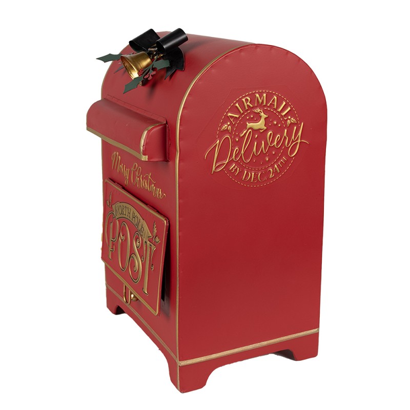 Clayre & Eef Mailbox 24x18x36 cm Red Metal Merry Christmas