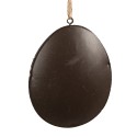 Clayre & Eef Pendentif de Pâques Œuf 8 cm Gris Fer Ovale