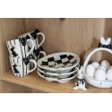 Clayre & Eef Breakfast Plate 21x18x4 cm White Black Porcelain Oval Rabbit