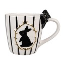 Clayre & Eef Mug 350 ml White Black Ceramic Rabbit