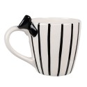 Clayre & Eef Tasse 350 ml Weiß Schwarz Keramik Kaninchen