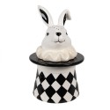 Clayre & Eef Storage Jar Rabbit 20 cm White Black Ceramic