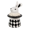 Clayre & Eef Vorratsglas Kaninchen 20 cm Weiß Schwarz Keramik