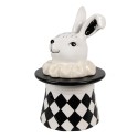 Clayre & Eef Storage Jar Rabbit 20 cm White Black Ceramic