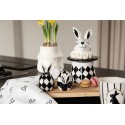 Clayre & Eef Pot de stockage Lapin 20 cm Blanc Noir Céramique