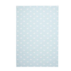 Clayre & Eef Torchon 47x70 cm Bleu Coton Coeurs