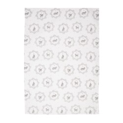 Clayre & Eef Tea Towel  47x70 cm White Cotton Cats