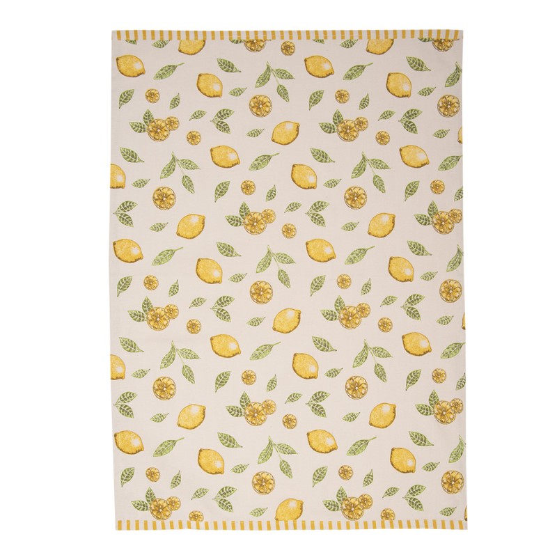 Clayre & Eef Tea Towel  47x70 cm Beige Cotton Lemons