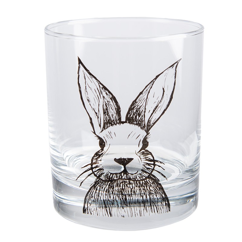 Clayre & Eef Waterglas 300 ml Transparant Glas Konijn
