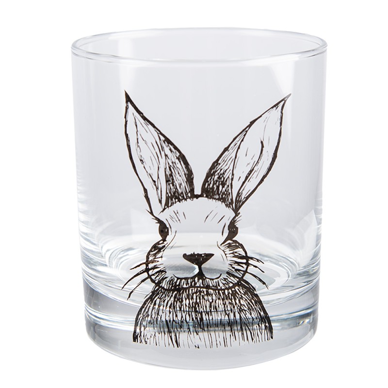 Clayre & Eef Water Glass 300 ml Transparent Glass Rabbit