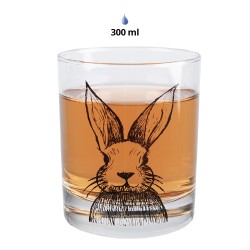 Clayre & Eef Waterglas 300 ml Transparant Glas Konijn