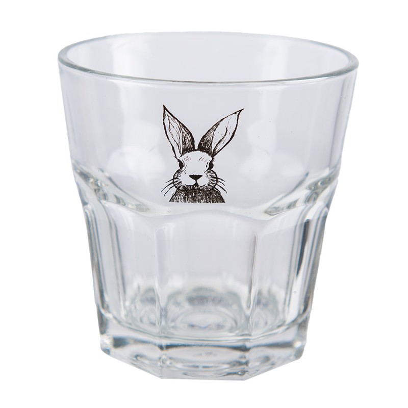 Clayre & Eef Water Glass 200 ml Transparent Glass Rabbit