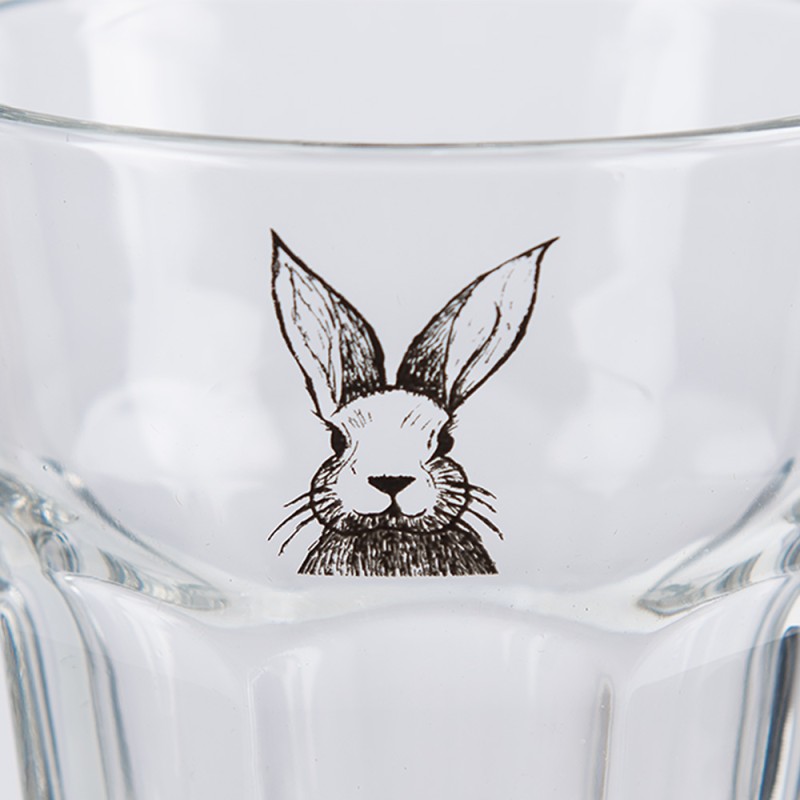 Clayre & Eef Water Glass 200 ml Transparent Glass Rabbit