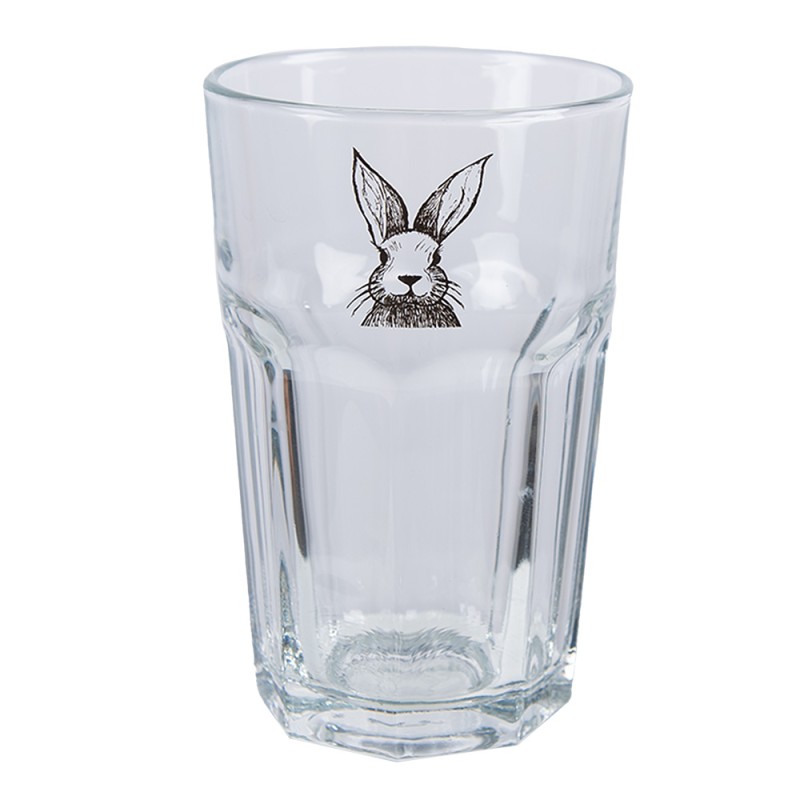 Clayre & Eef Water Glass 300 ml Transparent Glass Rabbit