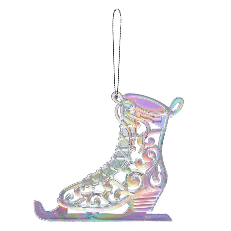 Clayre & Eef Christmas Ornament Ice Skates 12 cm Silver colored Plastic
