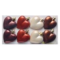 Clayre & Eef Boule de Noël set de 8 Coeur 5 cm Multicolore Plastique En forme de coeur