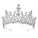Clayre & Eef Bandeau pour femmes Couronne Ø 14x7 cm Couleur argent Métal Demi-cercle