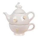 Clayre & Eef Tea for One 500 ml Rose Céramique Lapin