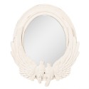 Clayre & Eef Miroir 50x5x60 cm Blanc MDF Verre Ovale