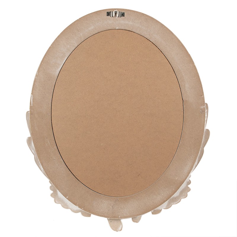 Clayre & Eef Mirror 50x5x60 cm White MDF Glass Oval