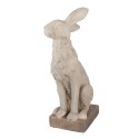 Clayre & Eef Statuetta decorativa Coniglio 55 cm Grigio Materiale ceramico