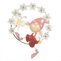 Clayre & Eef Wall Decoration Gnome 50x9x61 cm White Iron Round