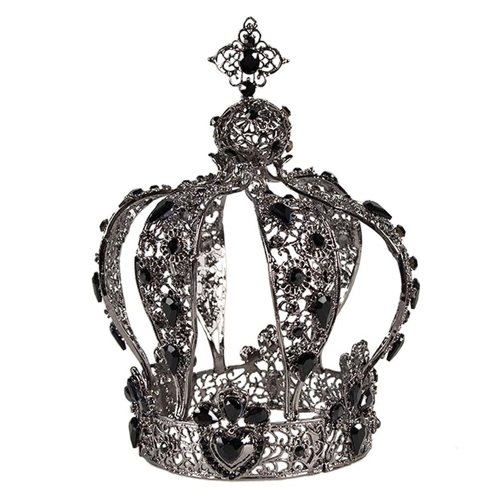 Clayre&Eef Hoofdband Vrouwen KroonØ 9x18 cm Grijs Metaal afbeelding