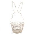 Clayre & Eef Storage Basket Rabbit Ø 15x34 cm White Iron Round