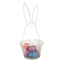 Clayre & Eef Storage Basket Rabbit Ø 15x34 cm White Iron Round