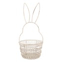 Clayre & Eef Storage Basket Rabbit Ø 12x27 cm White Iron Round