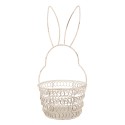 Clayre & Eef Panier de rangement Lapin Ø 12x27 cm Blanc Fer Rond