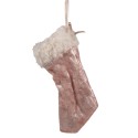 Clayre & Eef Kersthanger Kerstsok 14 cm Roze Synthetisch