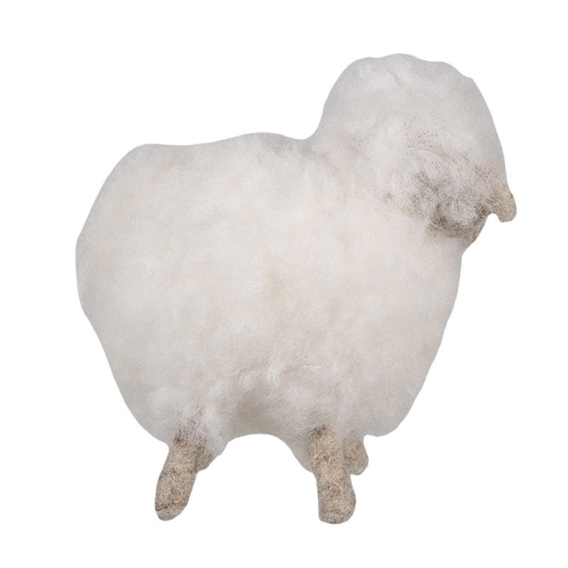 Clayre & Eef Figurine décorative Mouton 14 cm Blanc Synthétique