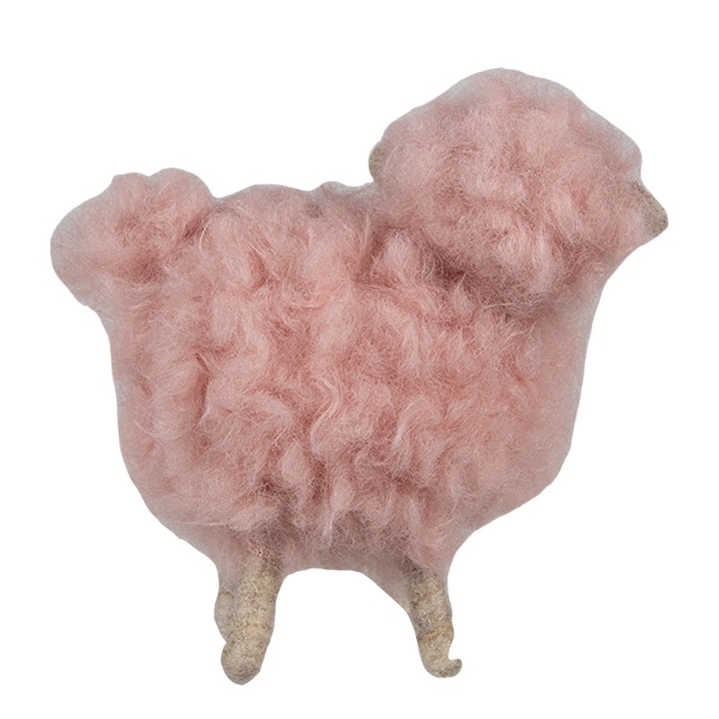 Clayre & Eef Decorative Figurine Sheep 14 cm Pink Synthetic