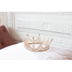 Clayre & Eef Hoofdband Vrouwen Kroon Ø 14x7 cm Goudkleurig Metaal Rond