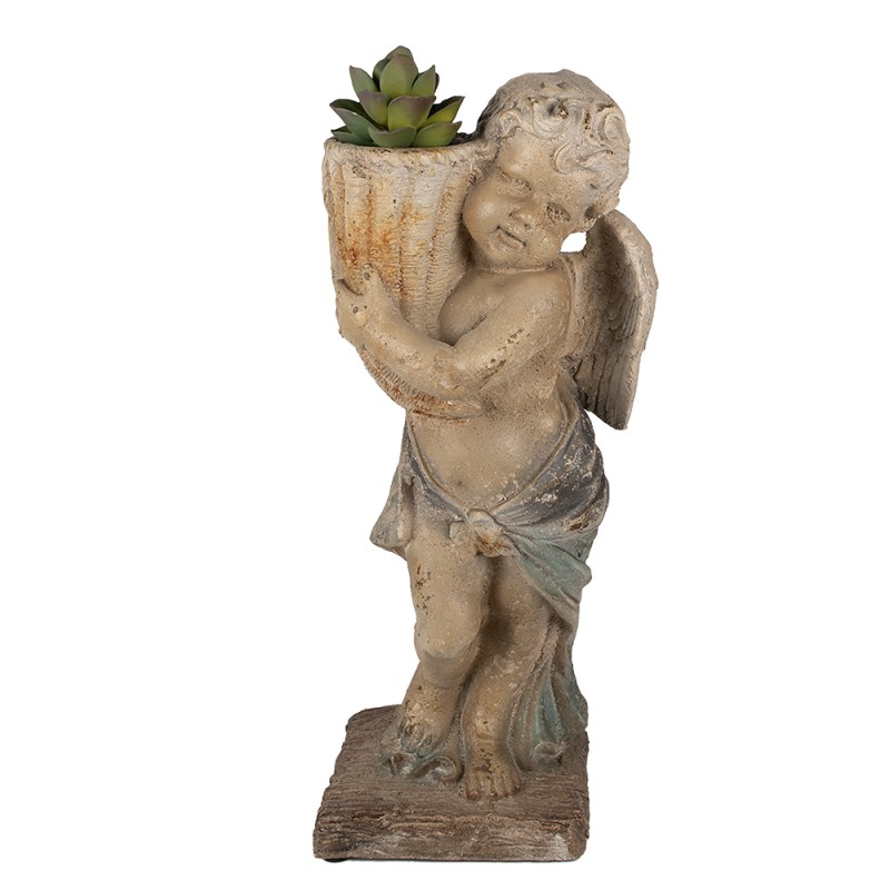 Clayre & Eef Decorative Figurine Angel 58 cm Green Beige Ceramic material
