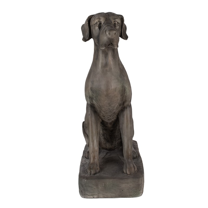 Clayre & Eef Figur Hund 73 cm Grau Keramikmaterial