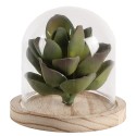 Clayre & Eef Stolp  Ø 13x11 cm Bruin Hout Glas Rond