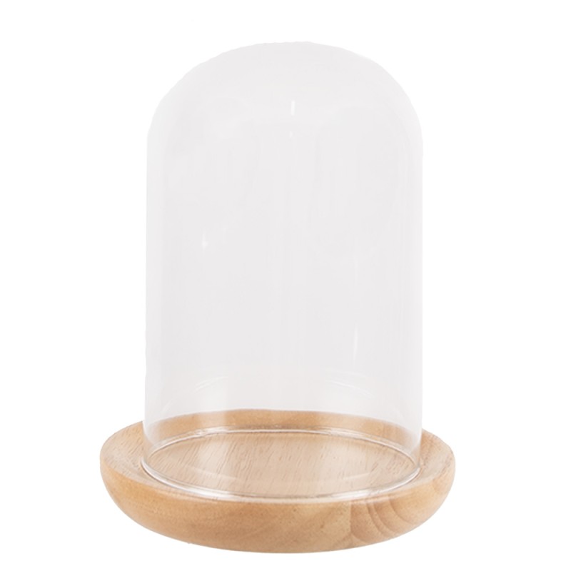 Clayre & Eef Stolp  Ø 13x16 cm Bruin Hout Glas Rond