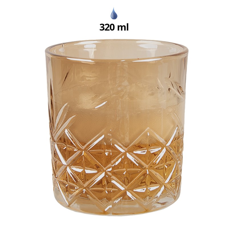 Clayre & Eef Waterglas 320 ml Geel Glas