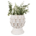 Clayre & Eef Pot de fleurs Ø 15x18 cm Blanc Beige Pierre