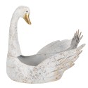 Clayre & Eef Pflanzenhalter Schwan 44x26x43 cm Weiß Metall