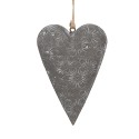 Clayre & Eef Decorative Pendant Heart 8 cm Grey Iron