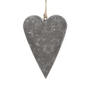 Clayre & Eef Decorazione pendente Cuore 8 cm Grigio Ferro