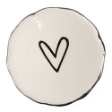 Clayre & Eef Door Knob Set of 4 Ø 4 cm Beige Ceramic Heart