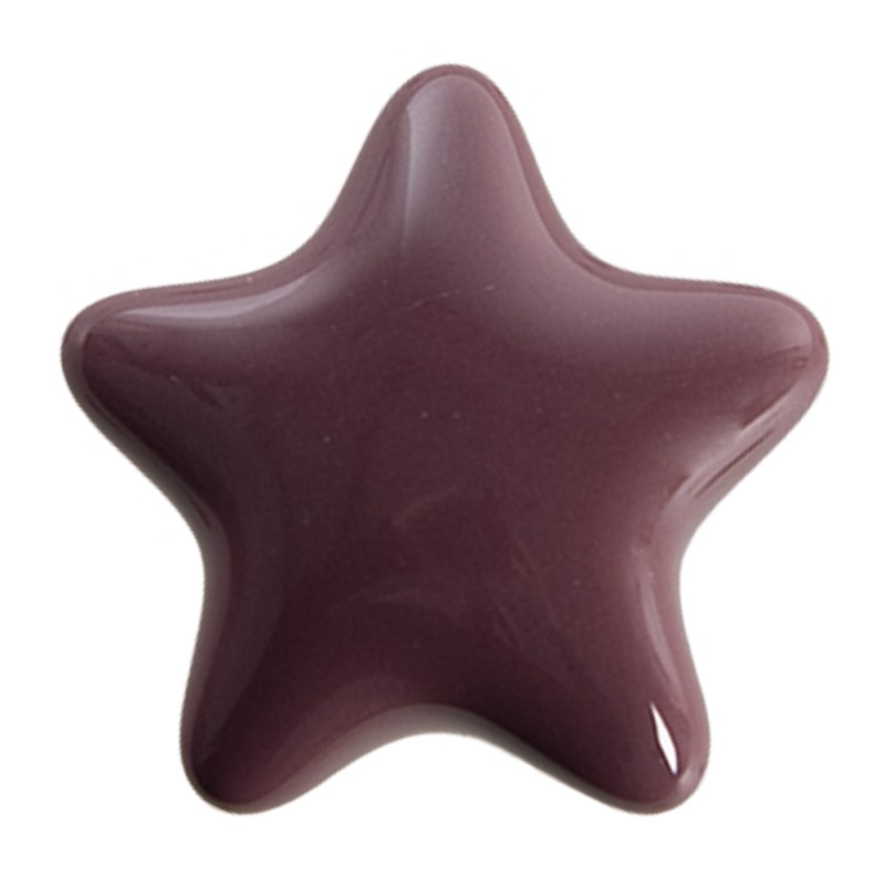 Clayre & Eef Door Knob Set of 4 Star Ø 4 cm Purple Ceramic
